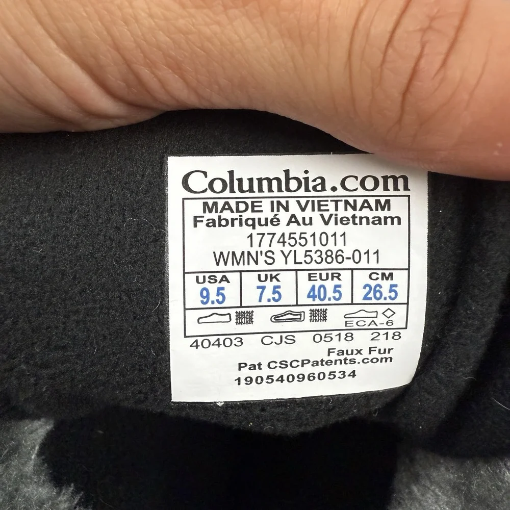 Columbia Powder‎ Summit II Mid Insulated Waterproof Winter Boots Black Sz 9.5